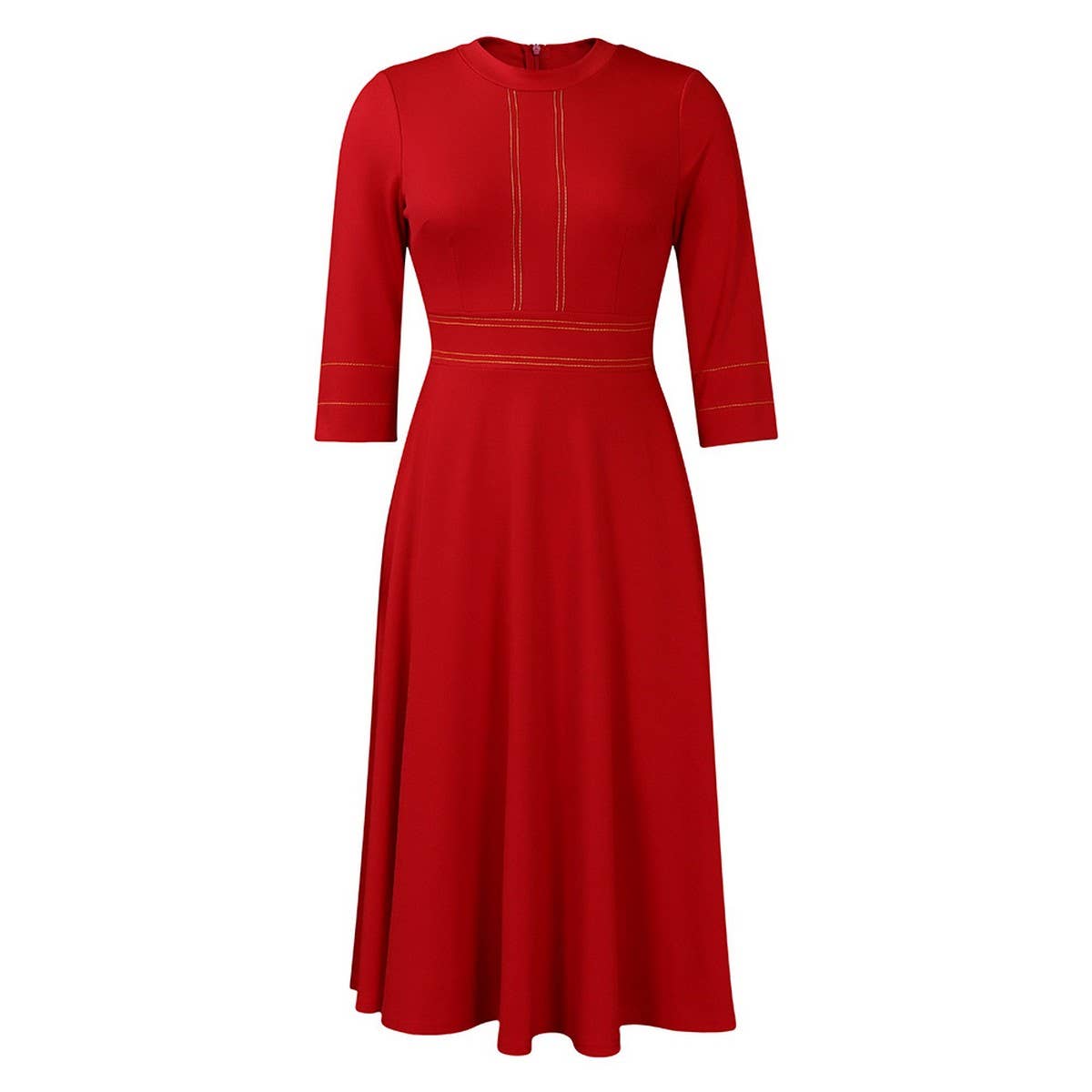 FASHIONABLE SWING DRESS WITH THREE QUARTER SLEEVES