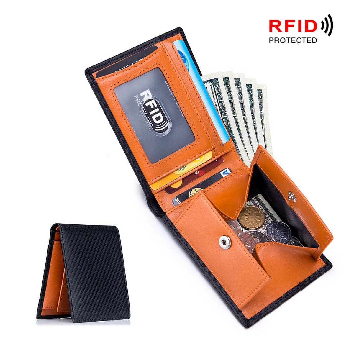 ULTRA-THIN SHORT MULTIFUNCTIONAL LEATHER WALLET_CWAB3777