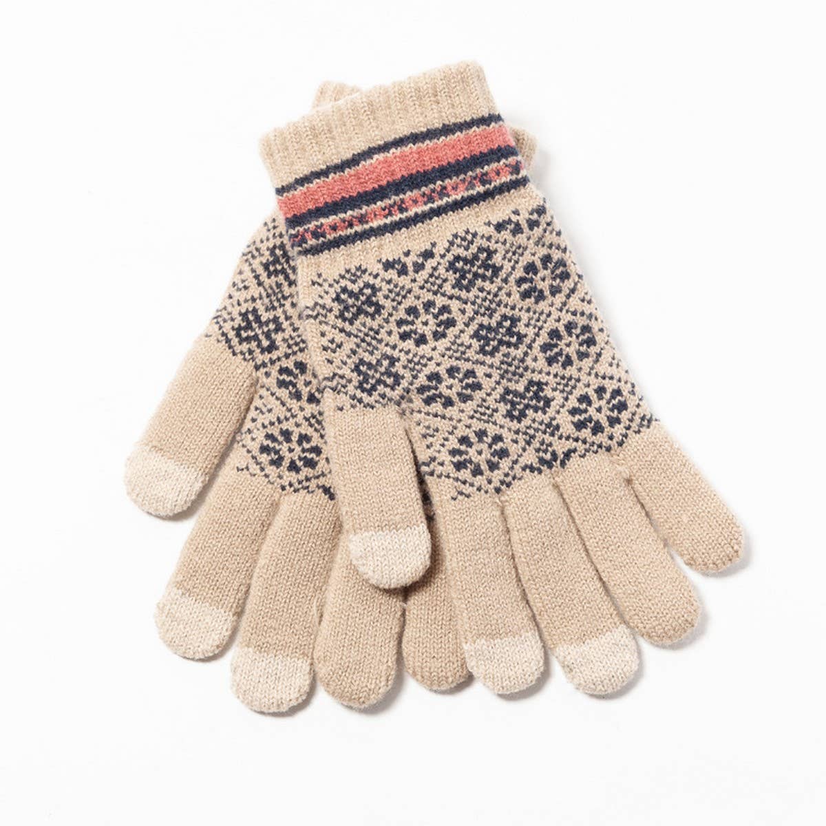 Women¡¯s Knit Gloves ? Jacquard Fleece Touchscreen_CWMM1486