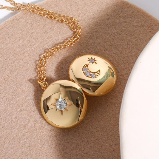 Heart Flower Album Pendant Necklace