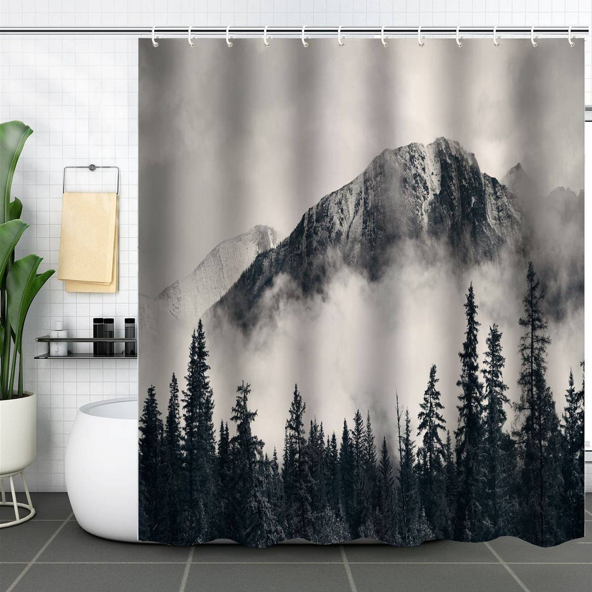 FOREST DIGITAL PRINTING SHOWER CURTAIN