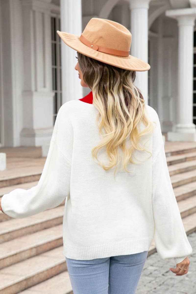 WOMEN SUPER BIG LOVE LOOSE KNITTED PULLOVER_CWOSWL1450