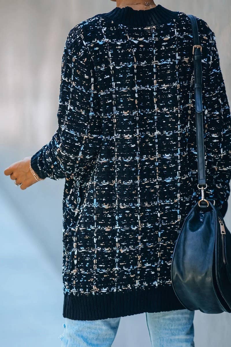 CWOCAL0509_Long Sleeve Casual Open Front Cardigan Sweater