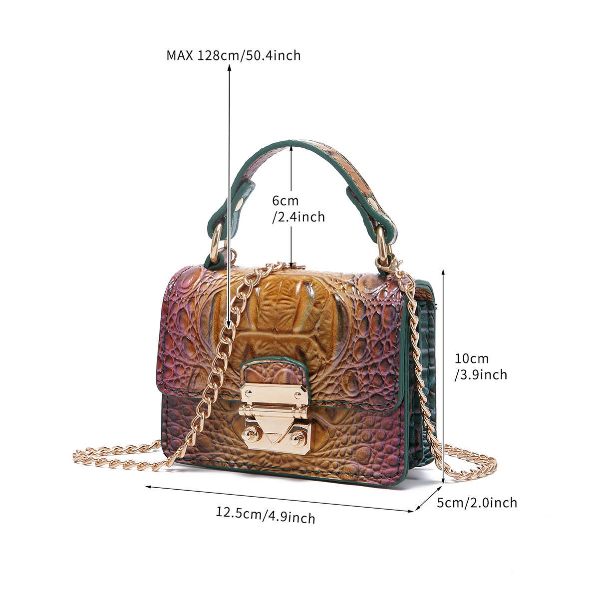 FASHION MULTICOLOR CROCODILE CROSSBODY BAG_CWAB2597