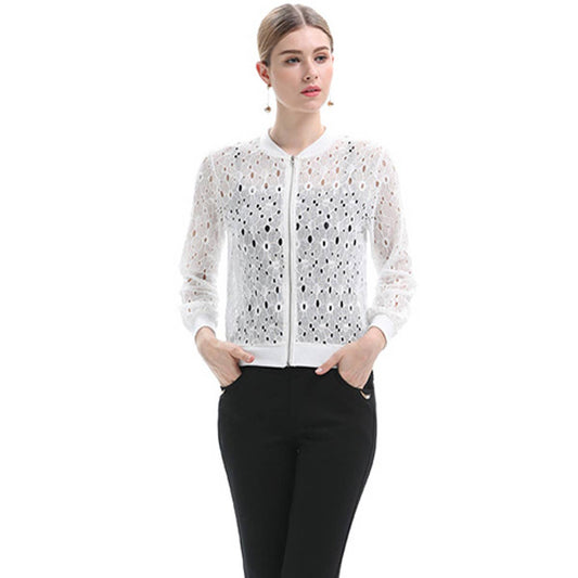 Fashion sports casual lace long-sleeved jacket