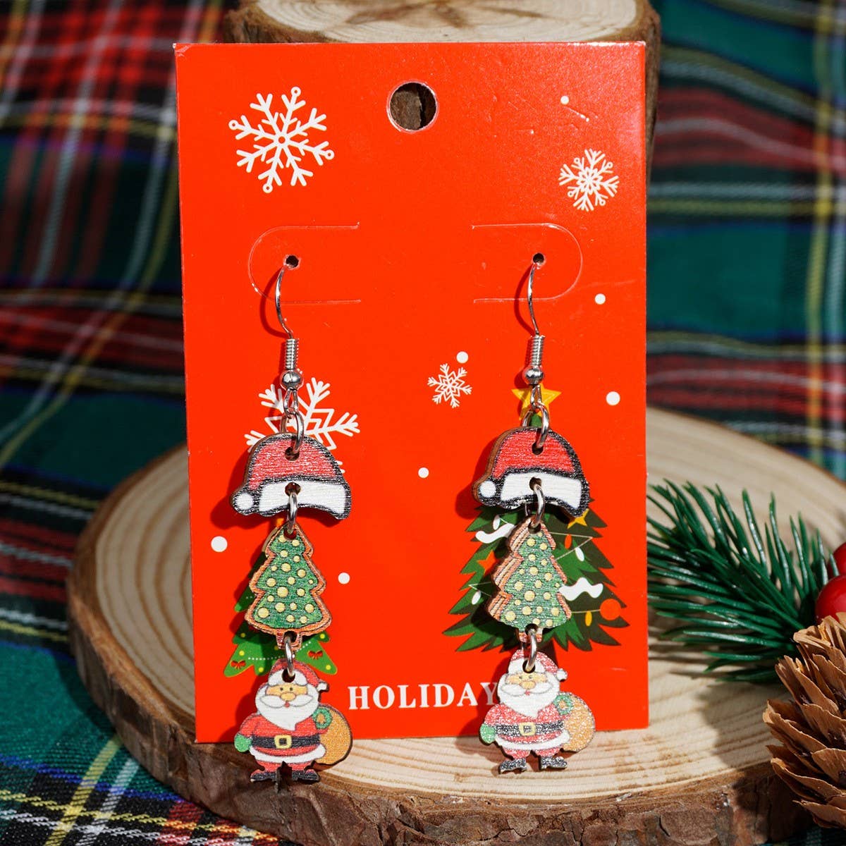 NEW CHRISTMAS CARTOON DIAMOND PENDANT EARRINGS