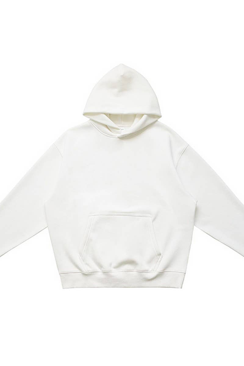 CWOHOL0765_SOLID COLOR THICKENED HOODED SWEATSHIRT