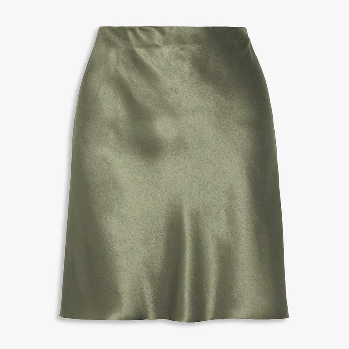 ACETATE SATIN SKIRT ELASTIC HIGH WAIST SHORT SKIRT_CWAB4801