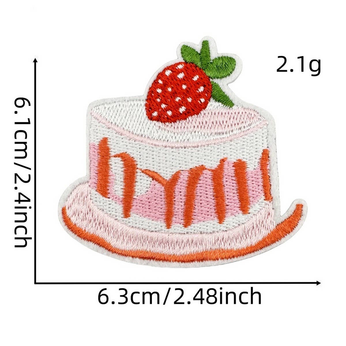 NEW PINK STRAWBERRY EMBROIDERED CLOTH PATCH