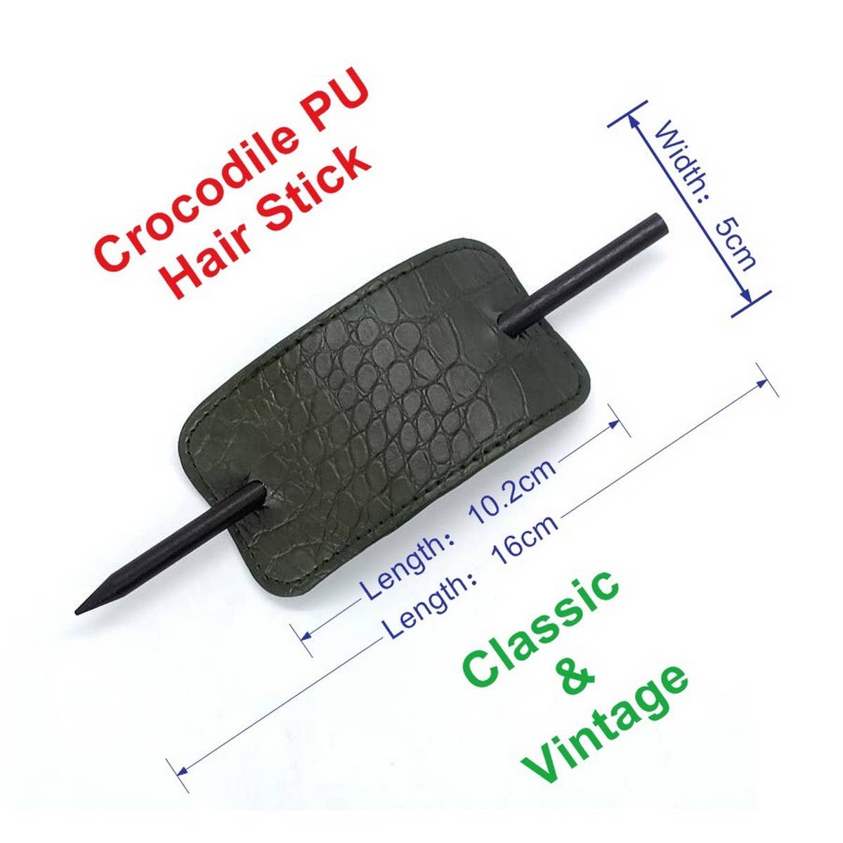 Elegant Vintage Croc Pattern Hair Stick