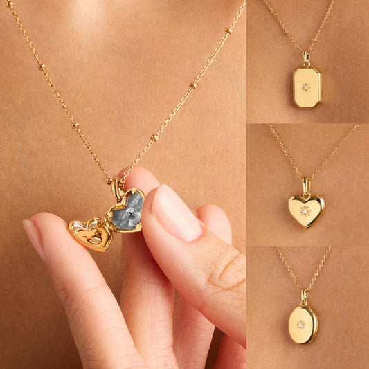 SIMPLE ZIRCON HEART OPENING AND CLOSING NECKLACE_CWMM3781
