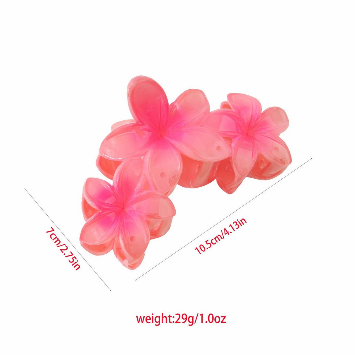 Plumeria Flower Large Hair Claw,Elegant Updo Clip_CWAHA1064