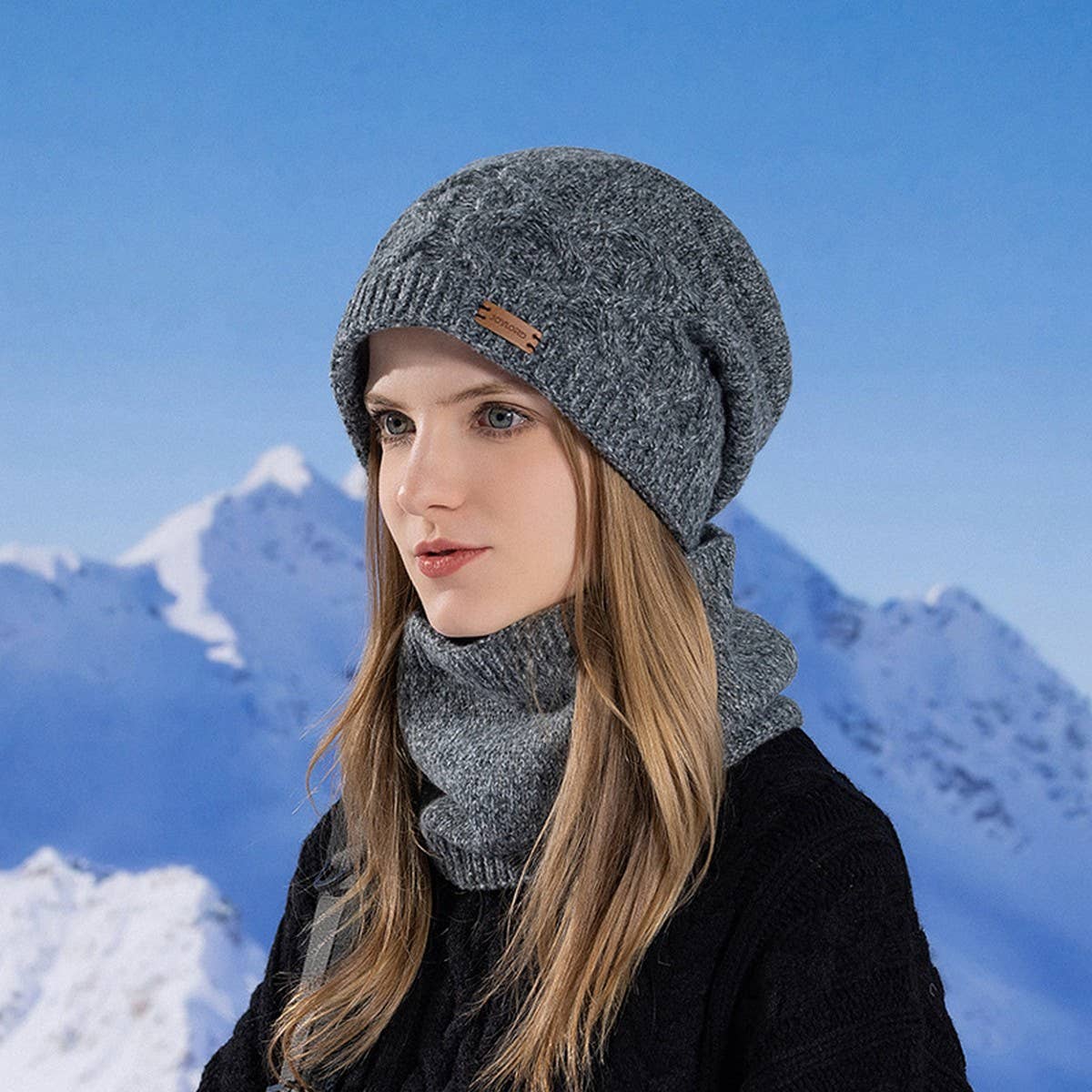 WINTER OUTDOOR CYCLING HAT AND SCARF TWO-PIECE SET
