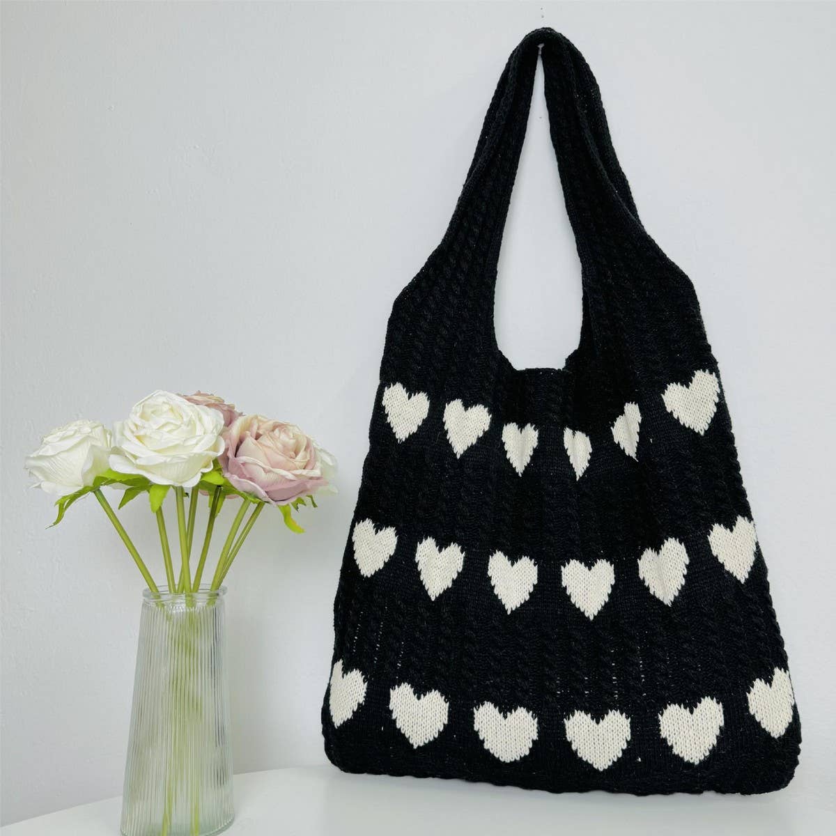 CWAB1951_HEART KNIT TOTE BAG