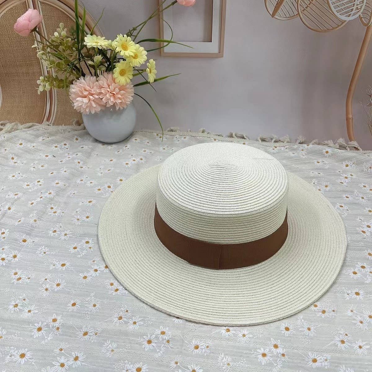Summer simple wide brim encrypted sun hat_CWAH3562