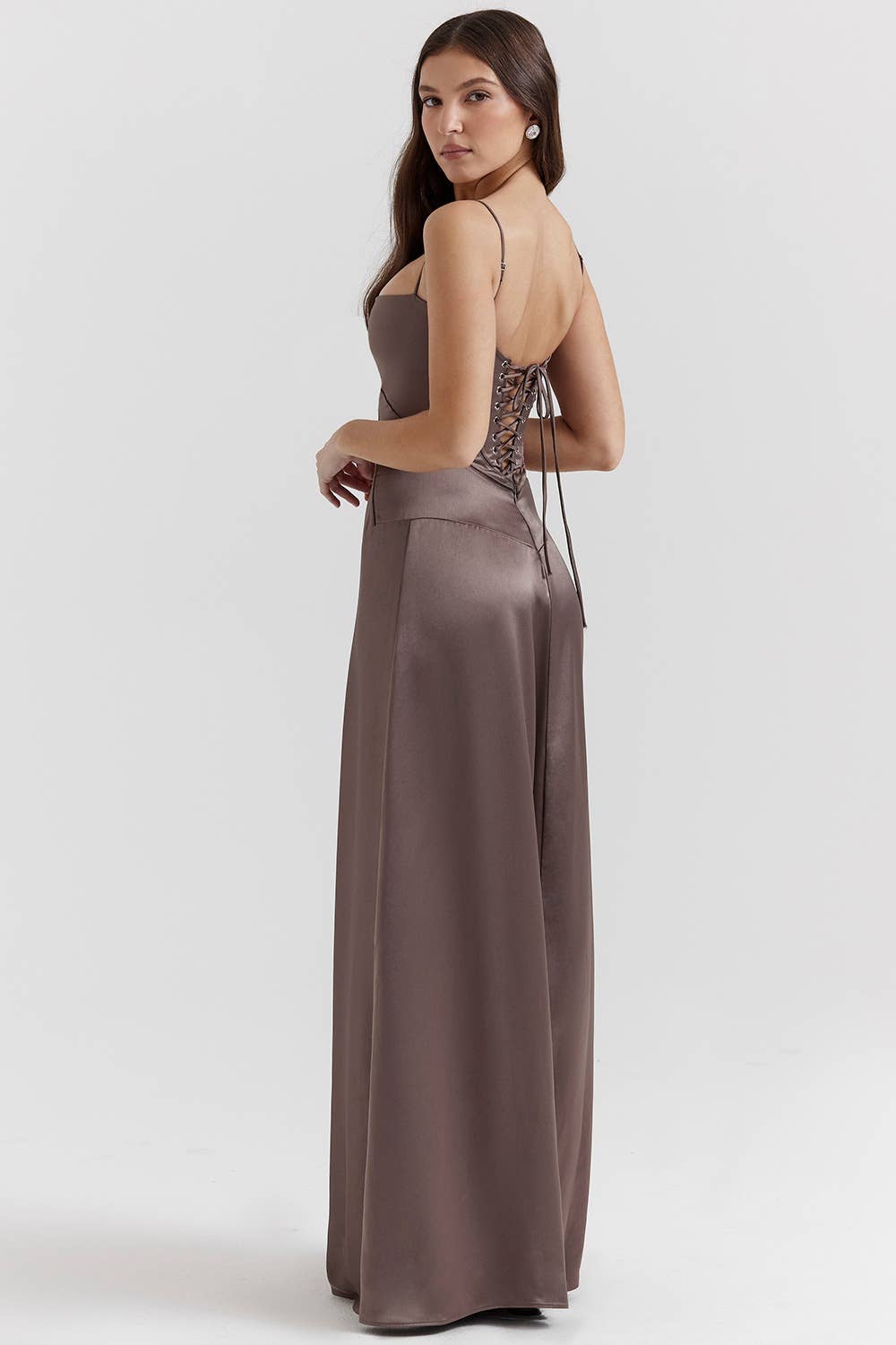 Sexy halter slim backless solid color long dress
