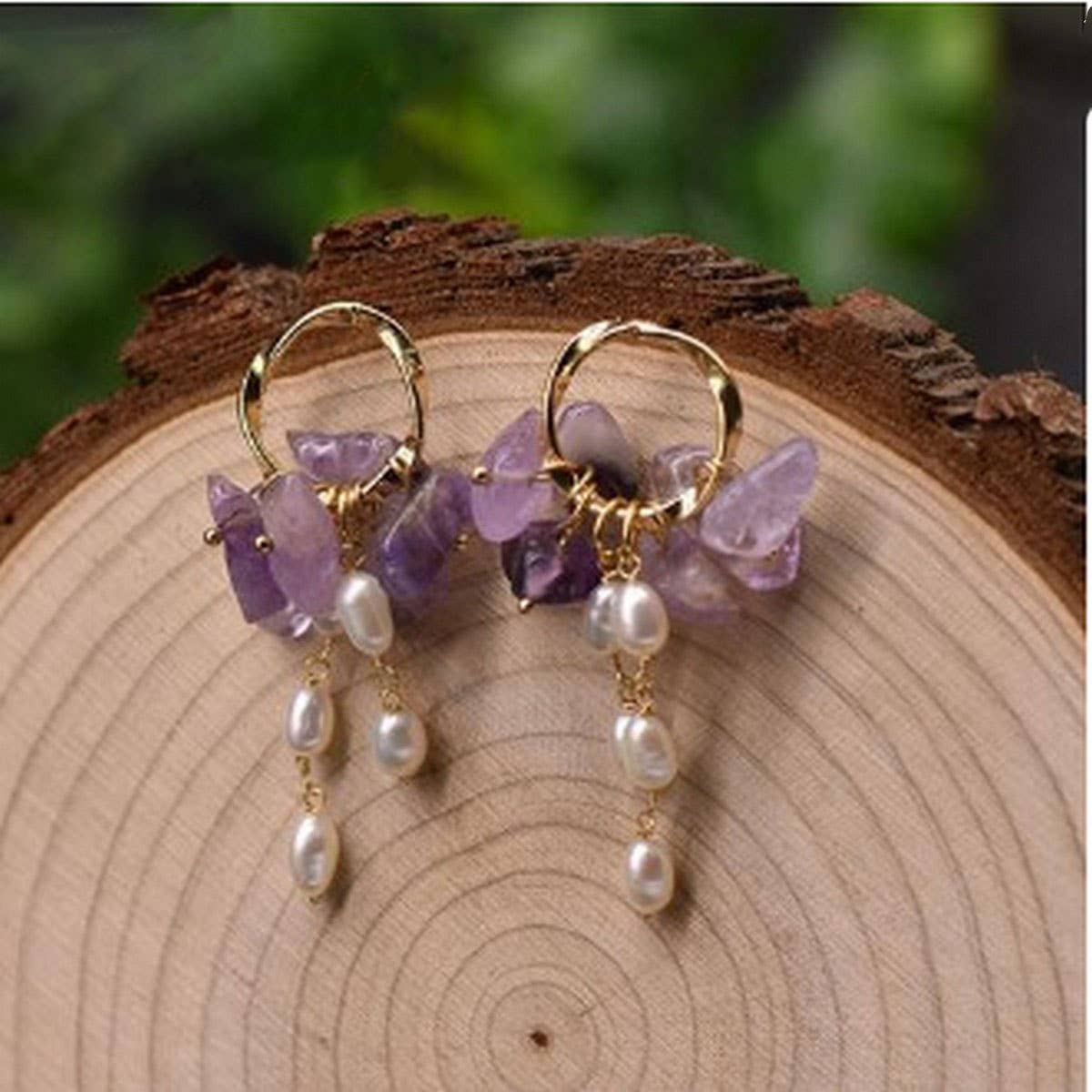 SIMPLE AND VERSATILE HIGH-END PURPLE EARRINGS