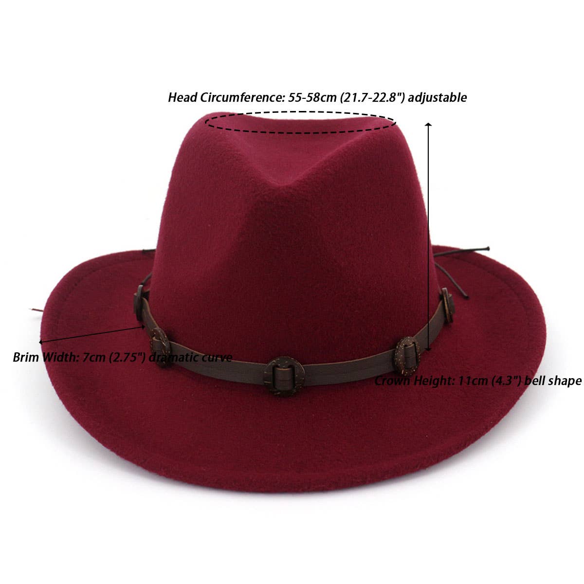 Coconut Shell Trim Felt Western Cowboy Hat_CWAH1785