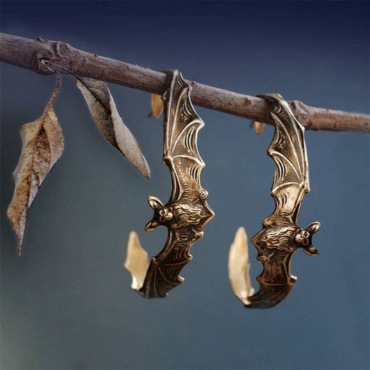 HALLOWEEN DARK VINTAGE BAT WINGS EARRINGS