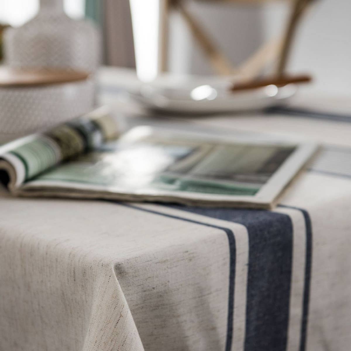 GEOMETRIC STRIPED TABLECLOTH PRINTED TABLECLOTH