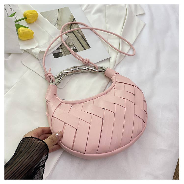 Fashionable niche woven hand-held crossbody bag