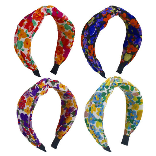 RETRO WIDE-BRIMMED PRINTED CROSS HEADBAND_CWAHA1717