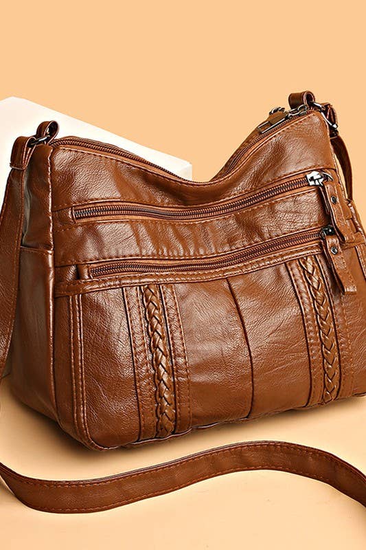 TEXTURE SOFT LEATHER MESSENGER BAG_CUAB0032