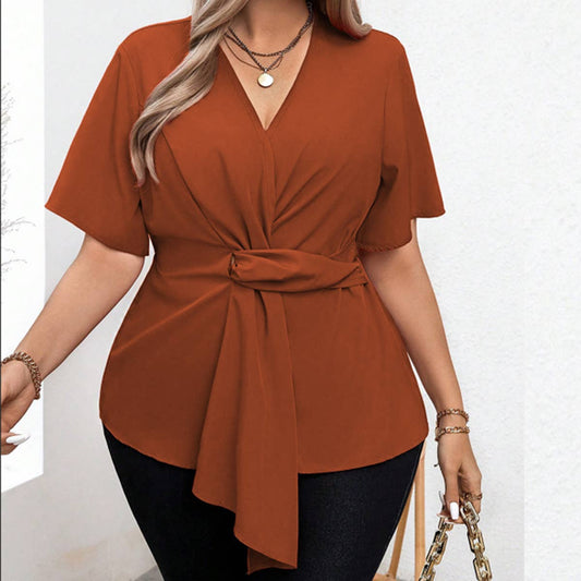 Elegant Women's V-Neck Top ? Commuter Style