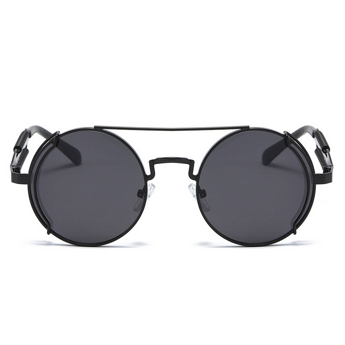 METAL ROUND FRAME STEAMPUNK METAL SUNGLASSES