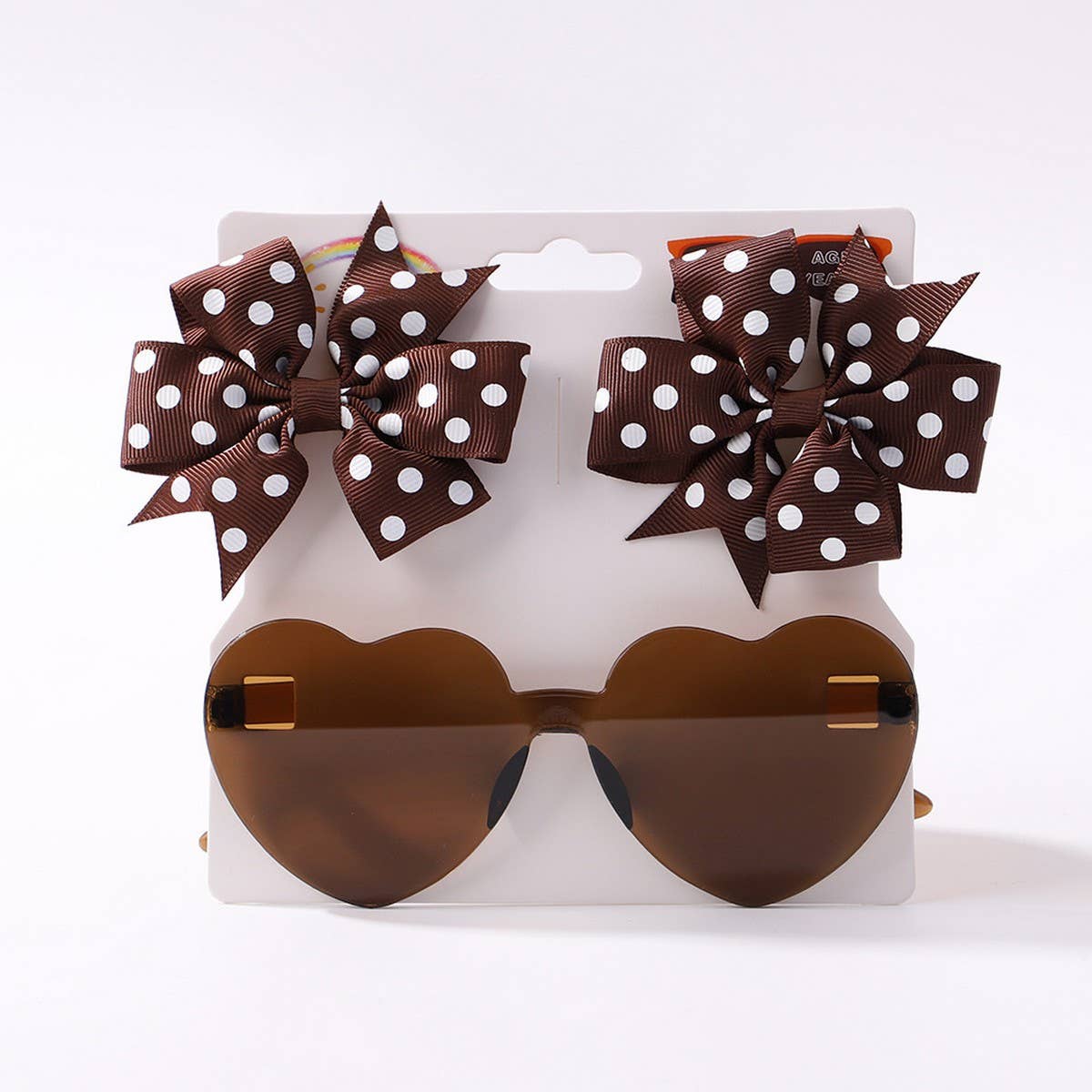 Kids Polka Dot Grosgrain Bow Hair Clip &Sunglasses