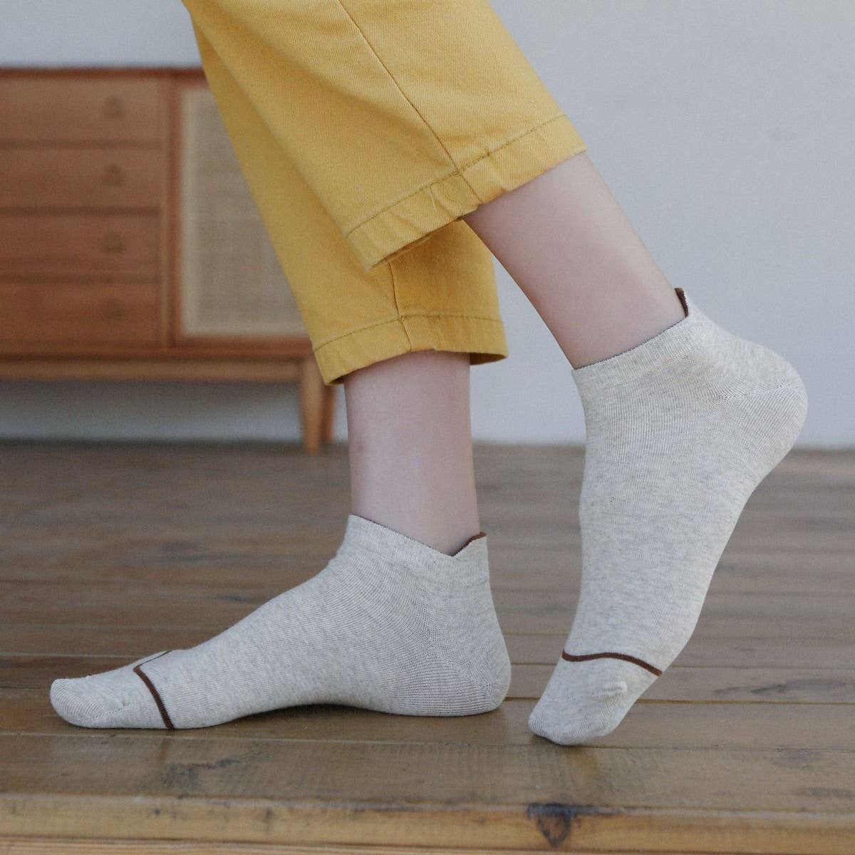 SPRING SOLID COLOR COTTON SOCKS FOR WOMEN_CWMS2043