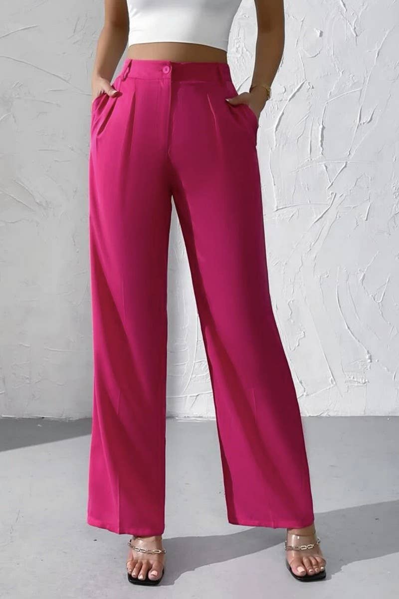 CWBLP1976_CHIC HIGH-WAISTED DRAPED WIDE LEG TROUSERS