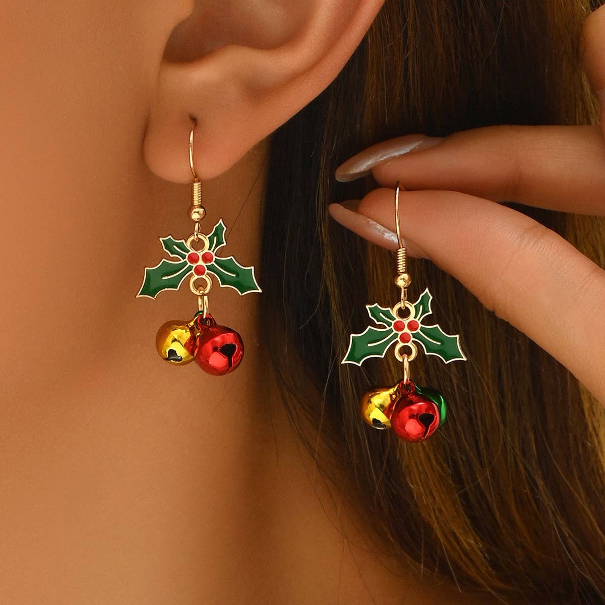FASHION CHRISTMAS PENDANT COLORFUL BELL EARRINGS_CWMM2624