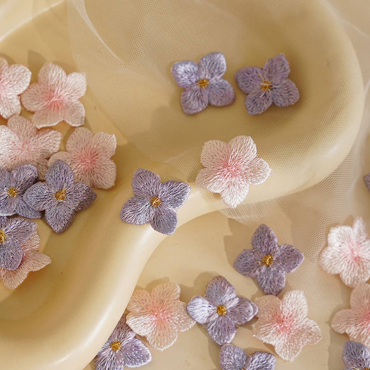 3D Cherry Blossom Embroidered Patch for Repair_CWMM5915