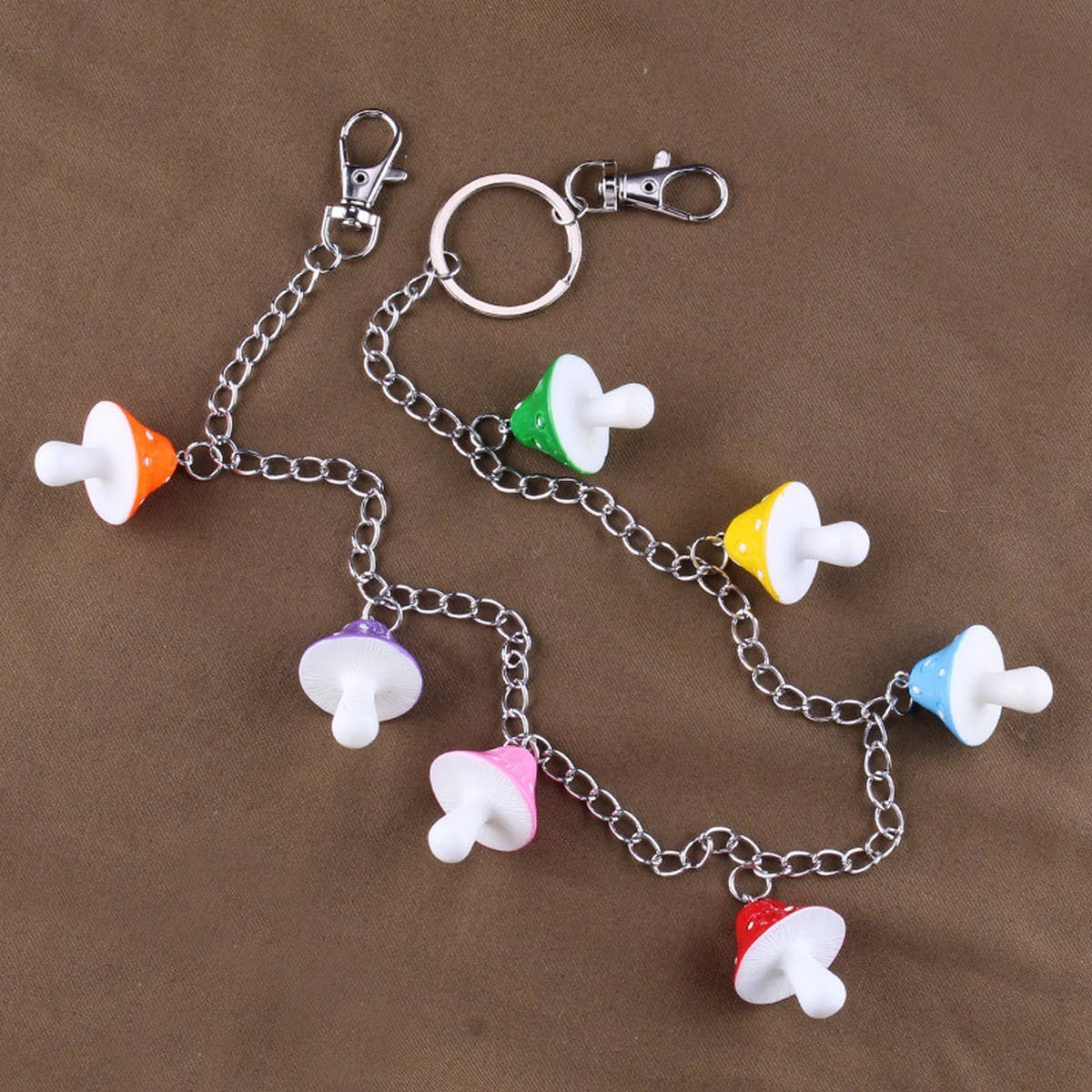 COLORED MUSHROOM HEAD PENDANT PANTS CHAIN