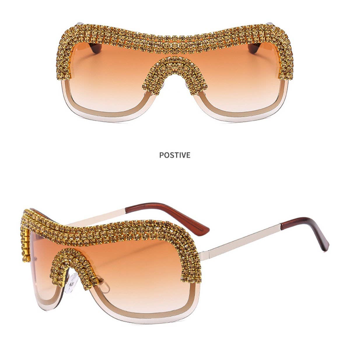 COOL ONE-PIECE METAL-RIM PUNK SUNGLASSES