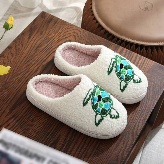 2024 WINTER TURTLE EMBROIDERED COTTON SLIPPERS_CWSHS0875