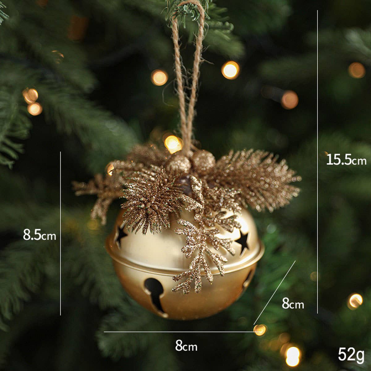Iron Glitter Bell Pick Christmas Tree Decoration