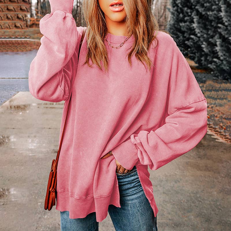 SOLID COLOR LOOSE PULLOVER FASHION SIMPLE HOODIE