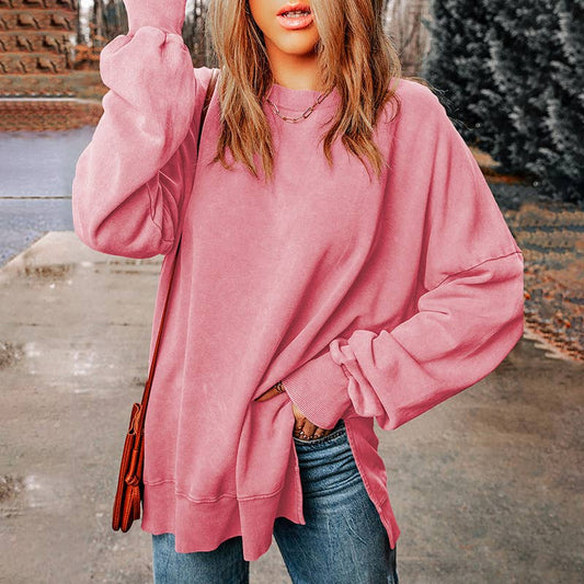 SOLID COLOR LOOSE PULLOVER FASHION SIMPLE HOODIE