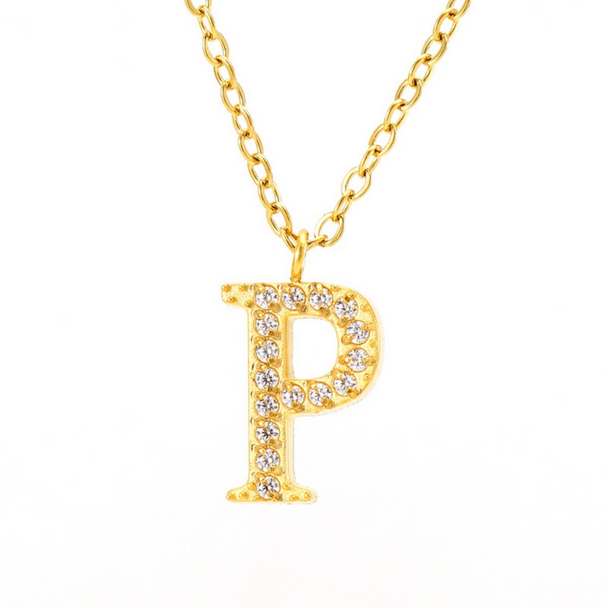 FASHION 26 LETTER DIAMOND PENDANT NECKLACE_CWAJE0684