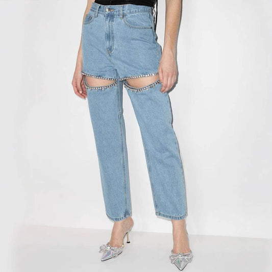 STRAIGHT LEG HIGH-WAISTED STRAIGHT LEG JEANS