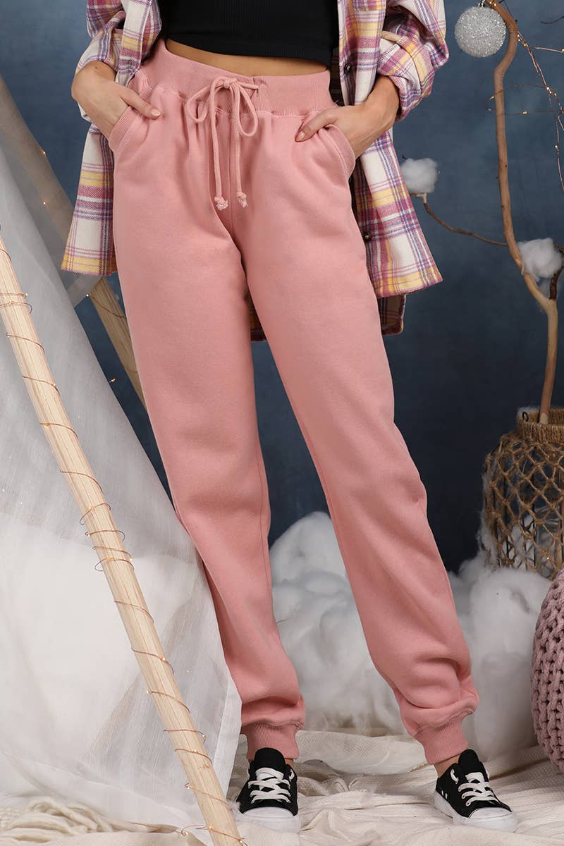 CWBLP399_IN CASUAL ELASTIC WAIST JOGGERS PANTS WITH POCKETS