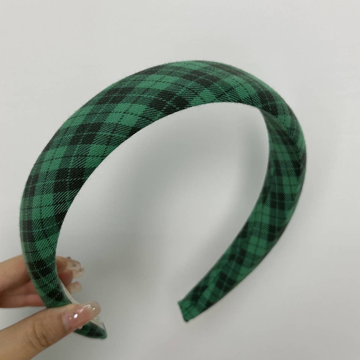 VINTAGE PLAID FRENCH WIDE BRIM HEADBAND