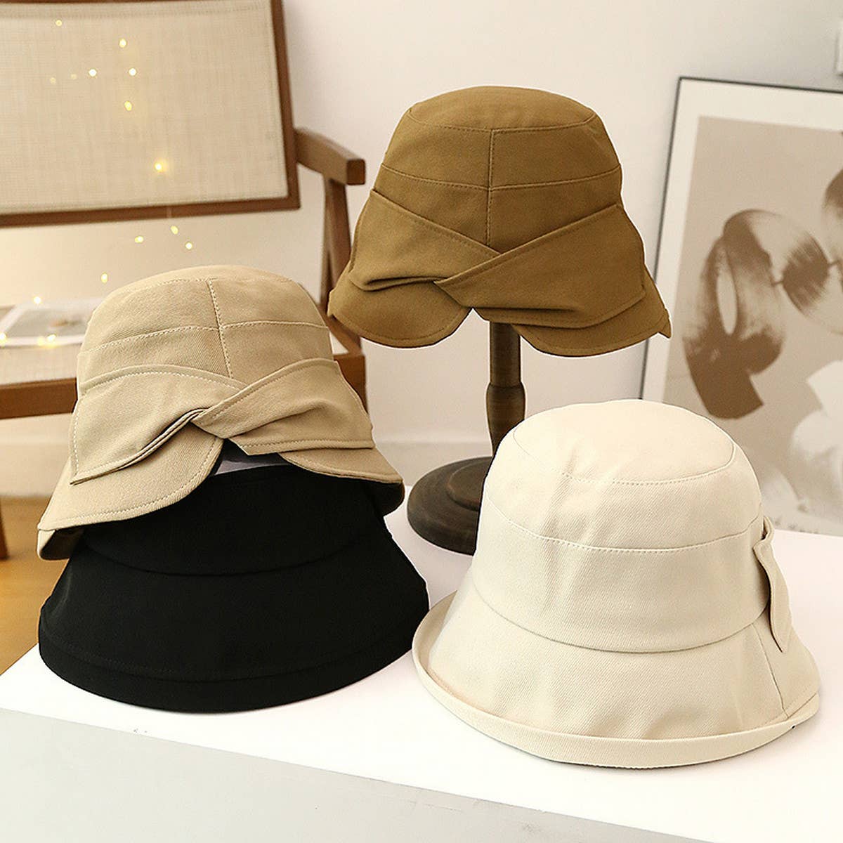 WIDE BRIM SUN PROTECTION BOW VISOR HAT_CWAB2840