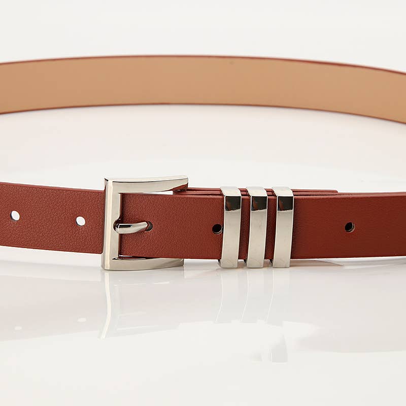 Versatile classic square pinhole denim belt