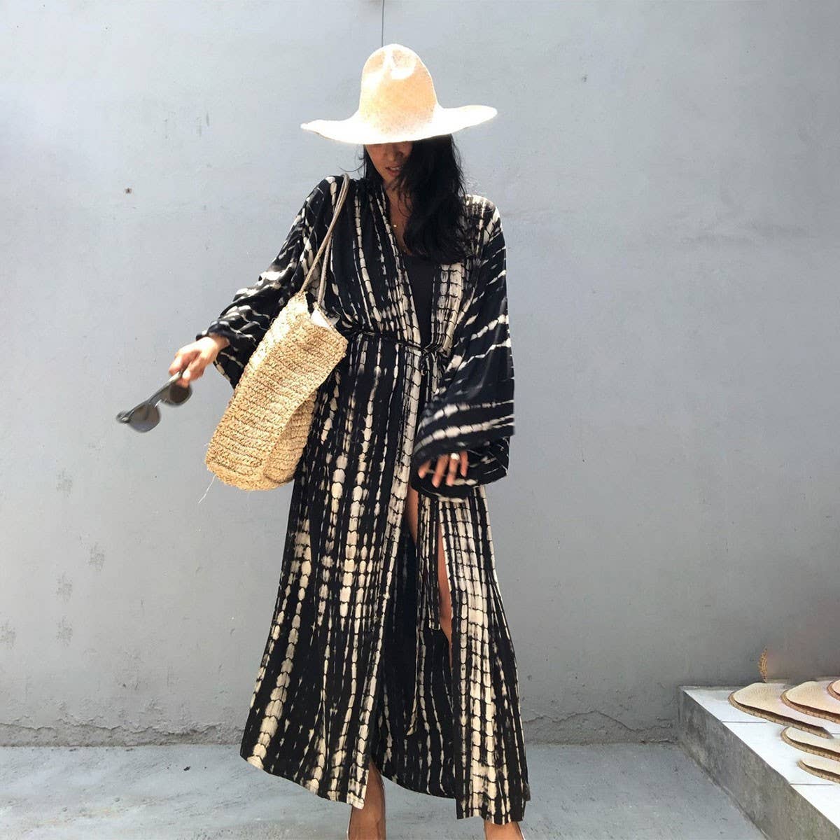 Tie-Dye Beach Cover-Up Cardigan Bikini Sunscreen