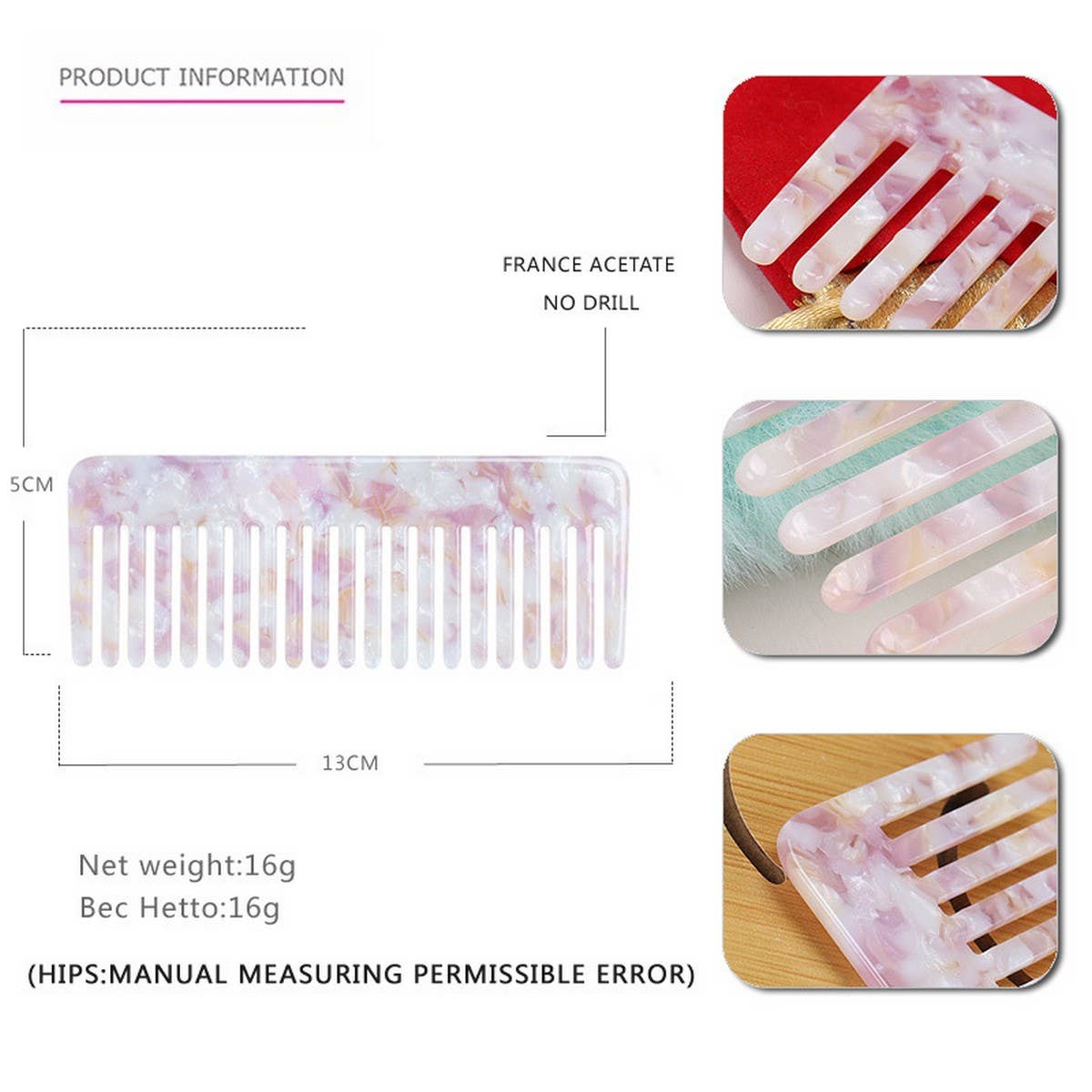 TORTOISESHELL ACETATE COMB HAIR ACCESSORY