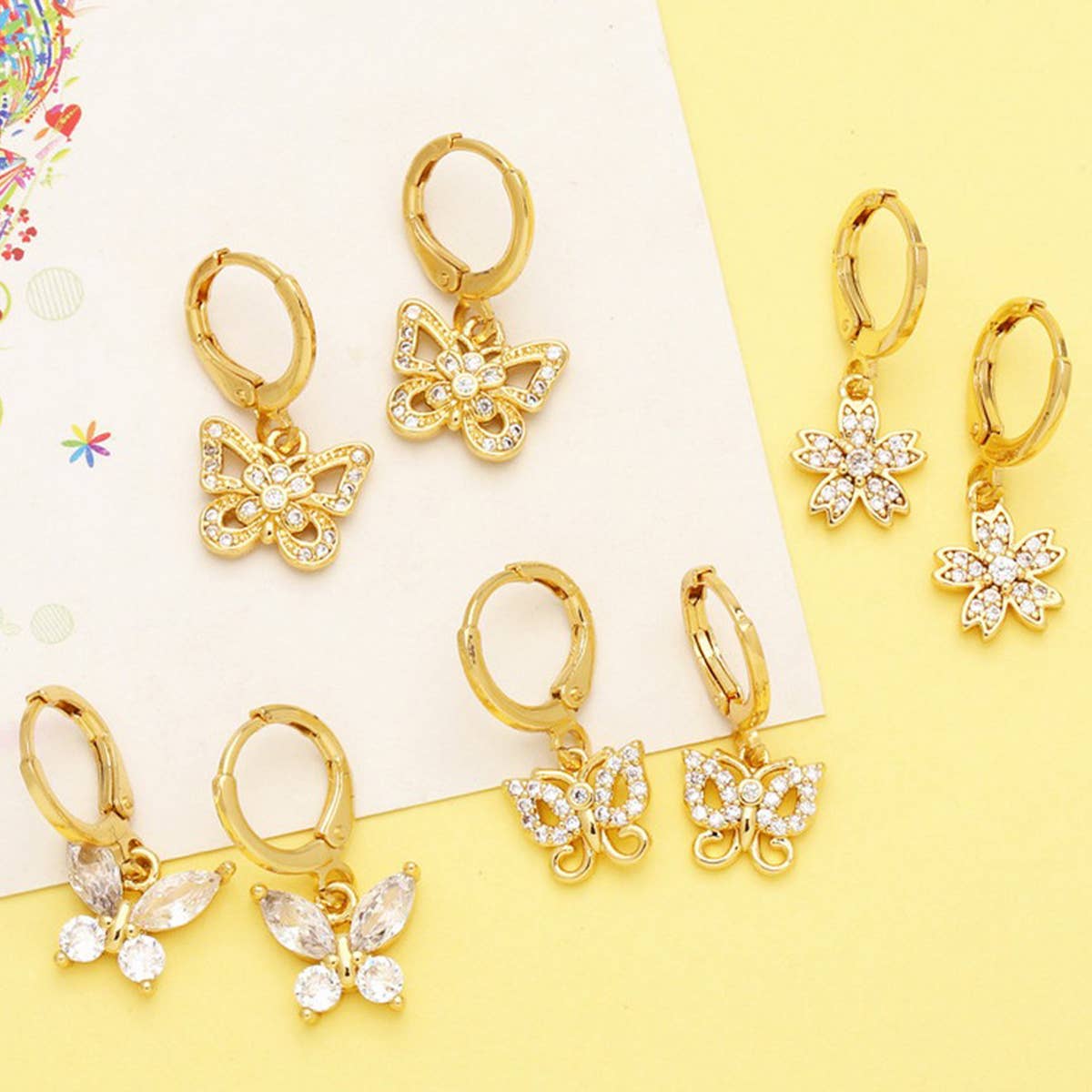 EXQUISITE ZIRCON DECORATED BUTTERFLY EARRINGS_CWAJE0986