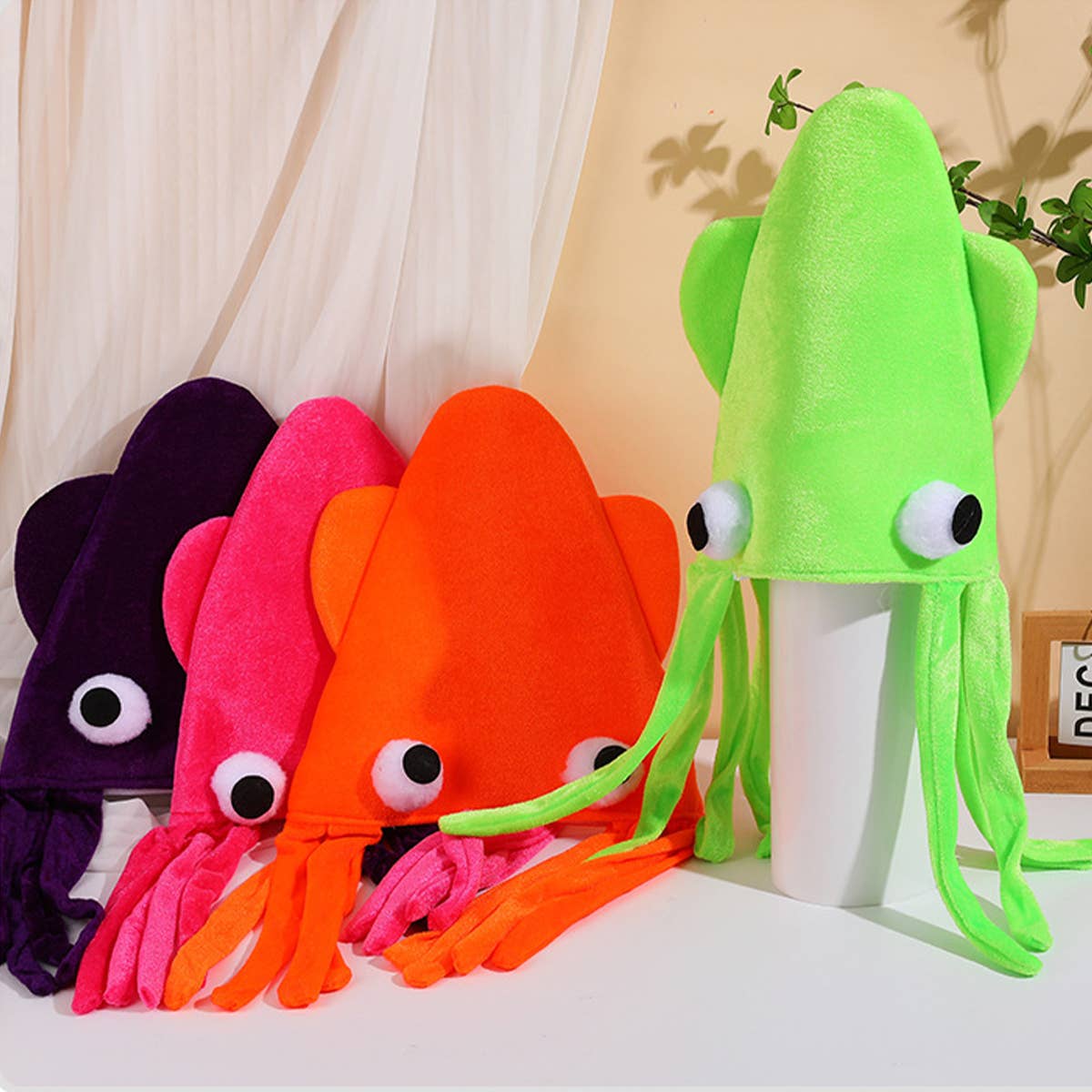 CWAH4045_SHOW PARTY SQUID CUTTLEFISH OCTOPUS FUNNY HAT